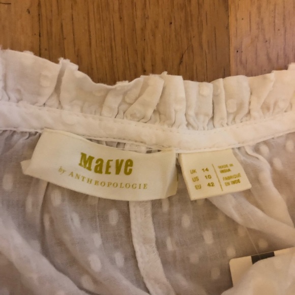 Anthropologie NWT Maeve White OTS shirt - Picture 2 of 4